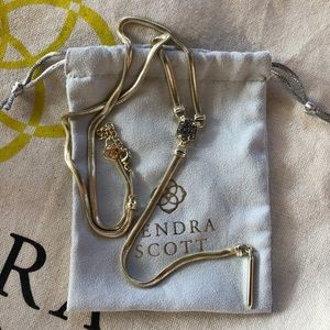 Kendra Scott Lariat Platinum Drusy Necklace